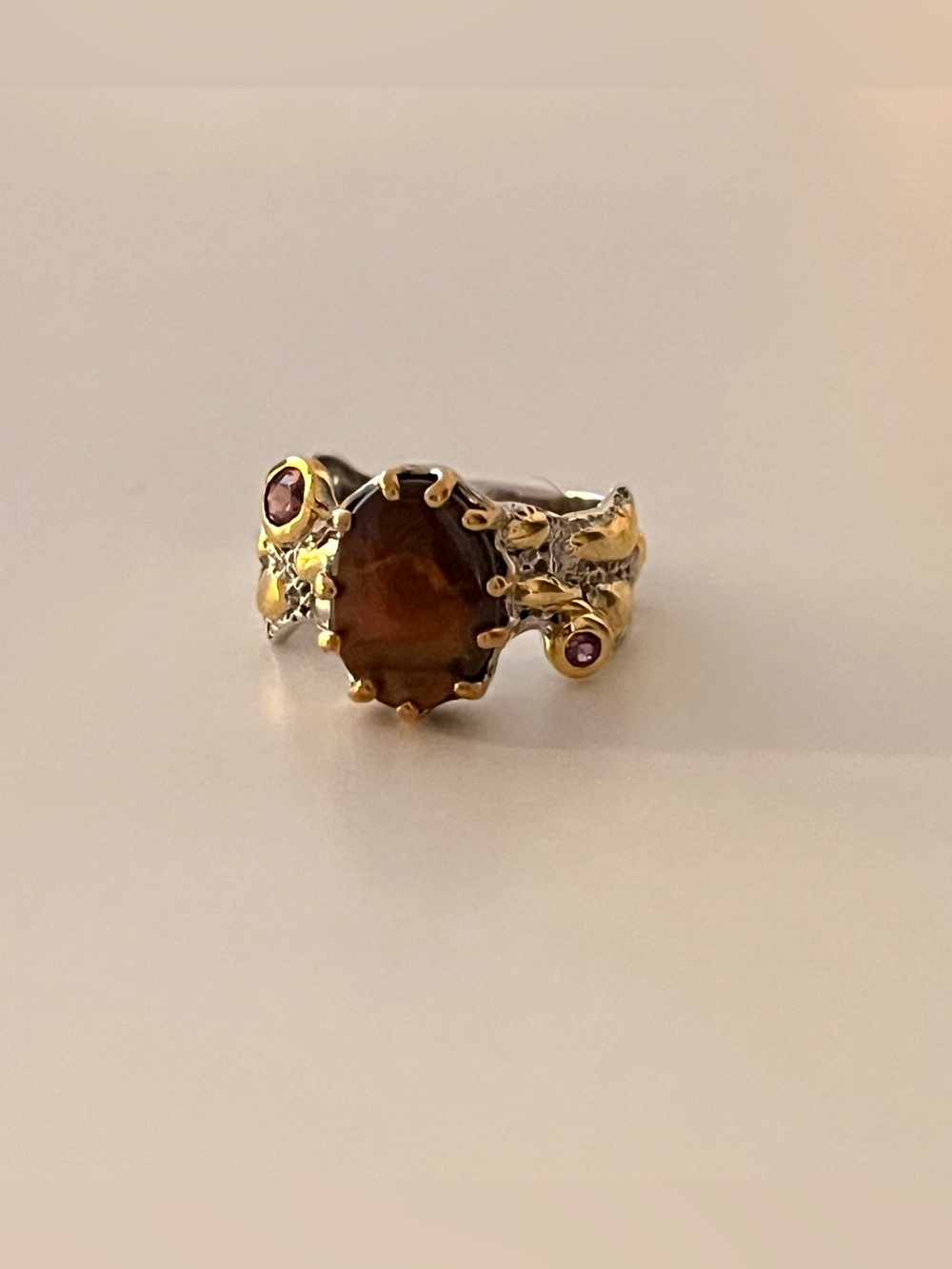 Rhodium Plated 925 Sterling Silver Multi Stone Ring Size 7